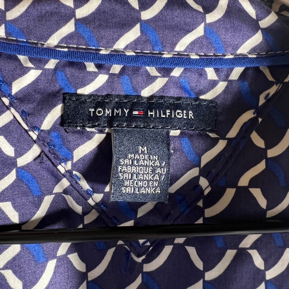 Tommy Hilfiger Astral Aura Dress in Navy Blue and White, Women's Size Medium - Picture 5 of 11